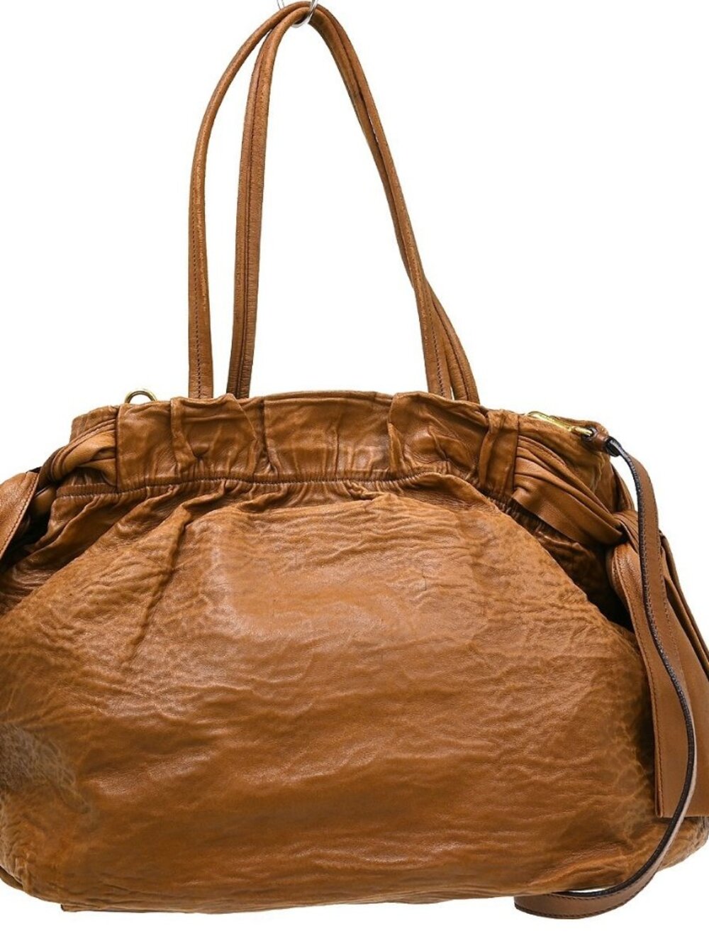Prada Brown Leather 2way Tote Handbag